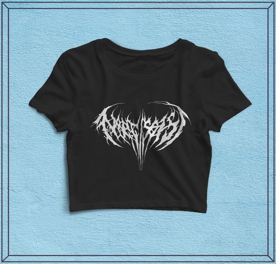 Discover Narcissist Black Metal Flowy Cropped Tee