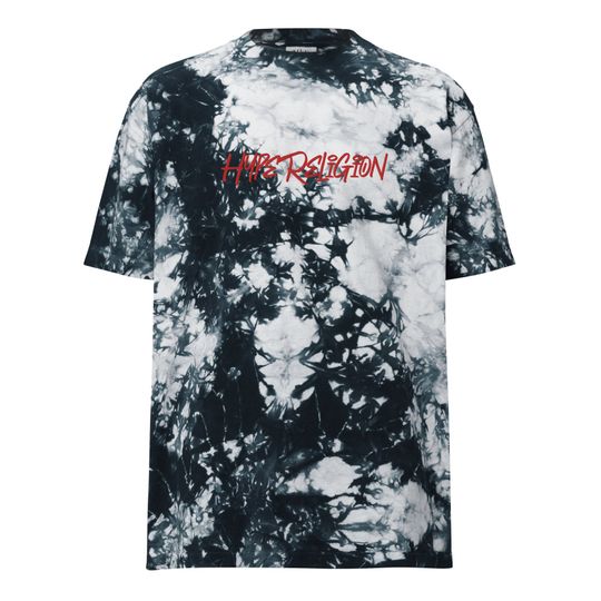 Discover Oversized Hype Religion tie-dye t-shirt
