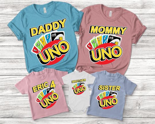 Discover Uno Family Birthday Matching Shirt for Celebrations