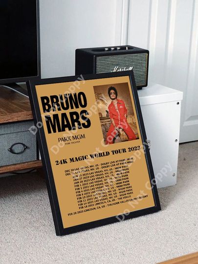 Discover Bruno Mars World Tour 2023 Poster