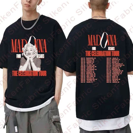 Discover Madonna The Celebration Tour 2023 Shirt, 2023 Madonna Four Decades Tour Shirt