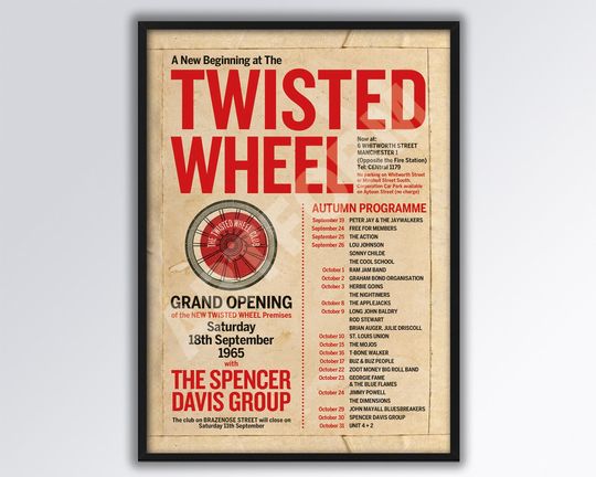 Discover TWISTED WHEEL club Poster