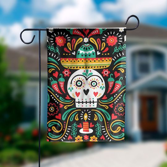 Discover Cinco De Mayo Mexican Sugar Skulls Garden Flag