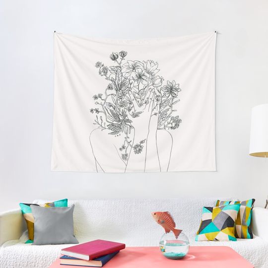 Discover My mind is flowers Tapestry