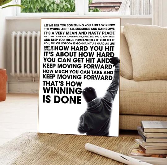 Discover Rocky Balboa Motivational Quote Silk Poster