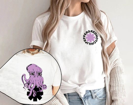 Discover Red Hot Chili Peppers Logo And Octopus Sweatshirt,, Rock Band Tshirt, Gift For Fan.