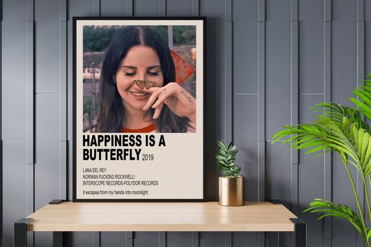 Discover Vintage Hapiness Is A Butterfly - LDR Album Cover Poster
