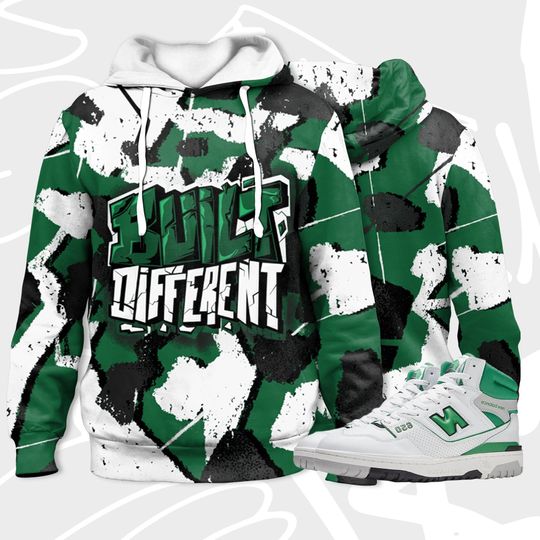 Discover Built Different 3D Broken Art match   NB 650 White Green Art