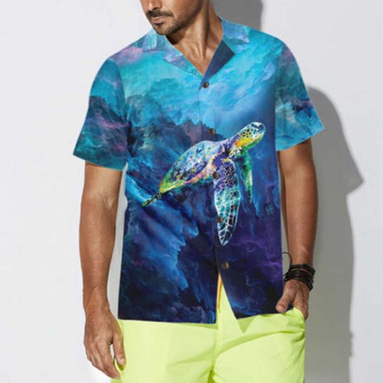 Discover Turtle On Cloud Hawaiian Shirt, Cool Turtle Gift