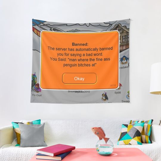 Discover Club penguin memes Tapestry