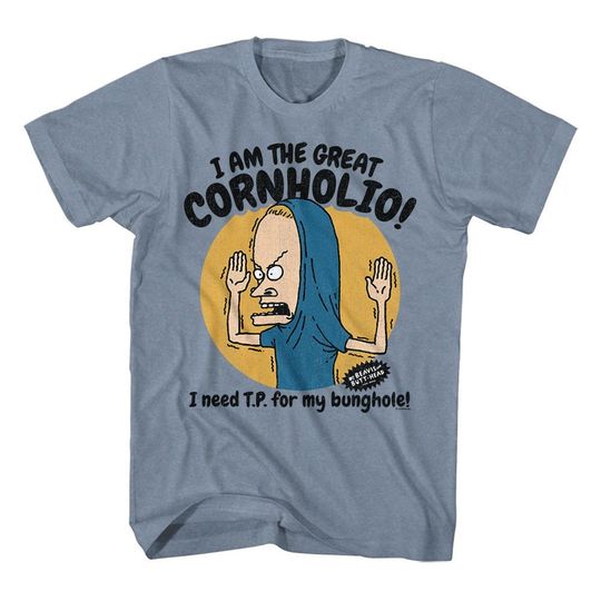 Discover Beavis and Butt-Head Great Cornholio Denim Blue Shirts