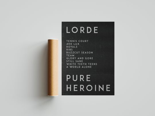 Discover Lorde 'Pure Heroine' Album Poster