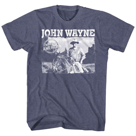 Discover John Wayne Made In America Heather Navy Blue Shirts