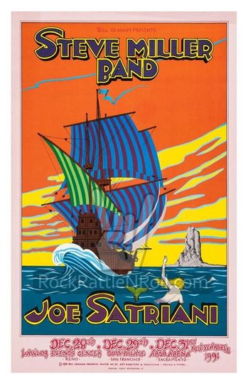 Discover STEVE MILLER 1991 Concert Poster  Joe Satriani Guitar Hero Wall Art