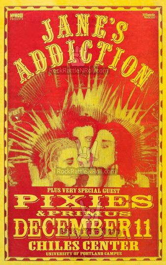Discover JANES ADDICTION 1990 Concert Poster Chiles Center Portland