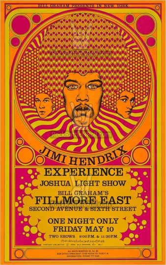 Discover JIMI HENDRIX EXPERIENCE 1968 Concert Poster