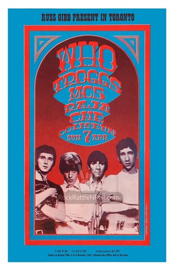 Discover THE WHO 1967 11x17 Concert Poster Throggs MC5 OCE Coliseum Toronto