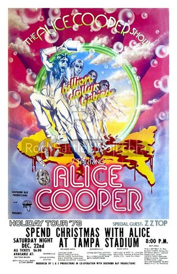 Discover ALICE COOPER 1973 Classic Concert Poster Vintage Iconic Cool Shock Rock Roll Band