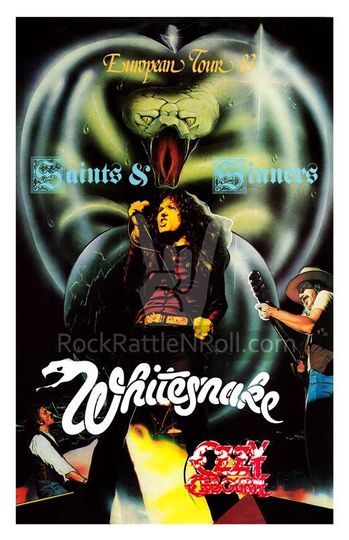 Discover WHITESNAKE 1983 Concert Poster Ozzy Osbourne European Tour