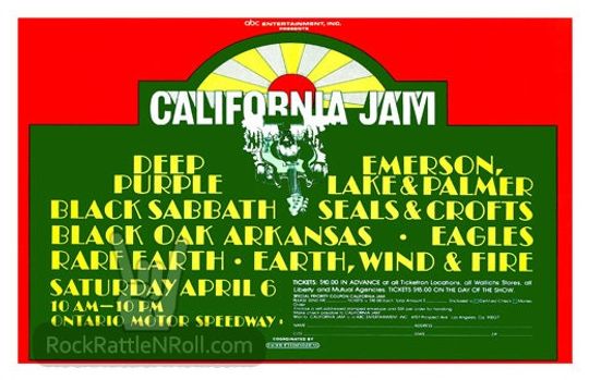 Discover California Jam 1974 Poster Quality Poster Black Sabbath Deep