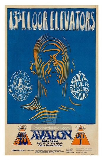 Discover 13th FLOOR ELEVATORS 1966 Concert Poster California Venue Pop Rock