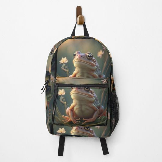 Discover Frog Flowers Cottagecore Backpack