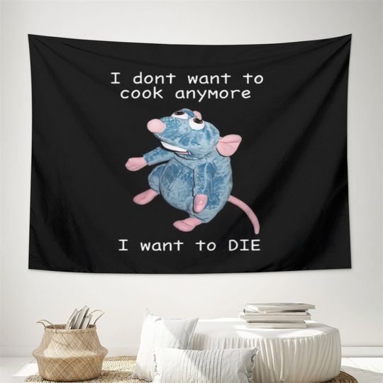 Discover I Dont Want To Cook Anymore Tapestry Funny Meme Tapestries