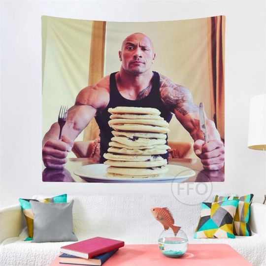 Discover Rock and pancakes Tapestry - Funny Rock Cheat Day Pancakes tapestry