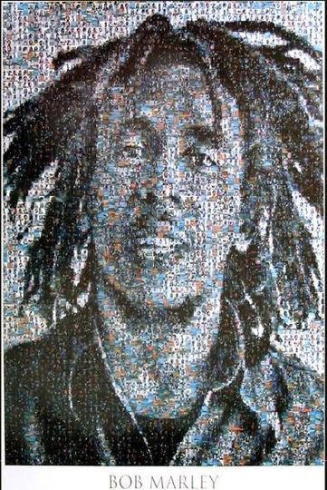 Discover Bob Marley Photomosaic Poster