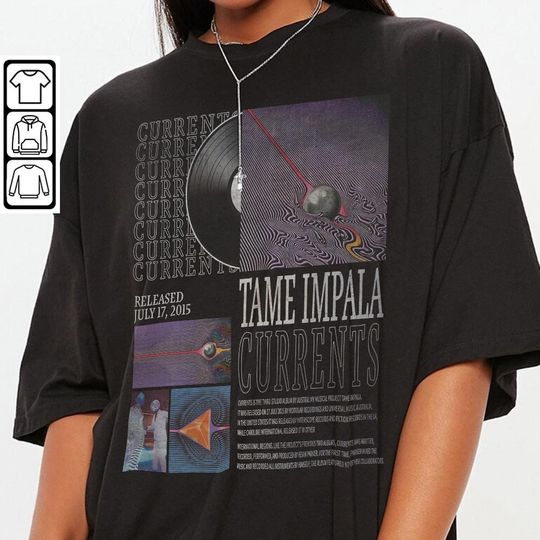 Discover Vintage Bootleg Inspired Tee Tame Impala Currents Vintage T-Shirt