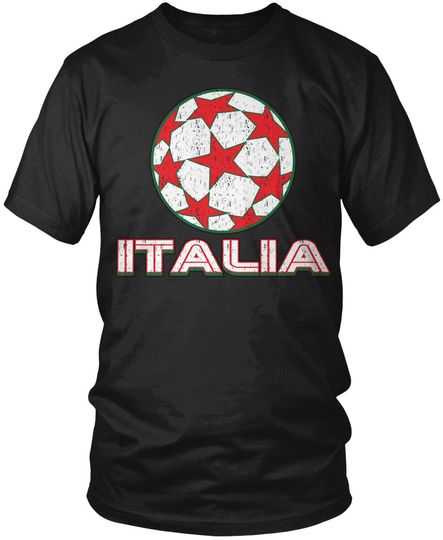 Discover Distressed Italia Star Soccer Ball Men's T-Shirt, Italy, Italian Pride, Soccer