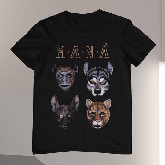 Discover Mana Masks Tee, Mana, Rock Mexicano Band , Mana shirt