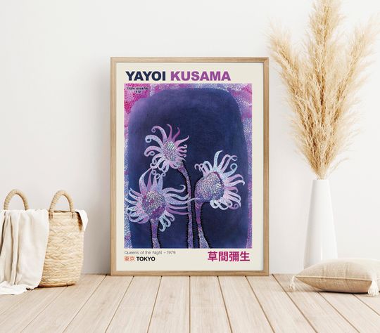 Discover Yayoi Kusama Queens of the Night, Yayoi Kusama Poster, Giclee Wall Art, Exhibition Poster, Museum Poster