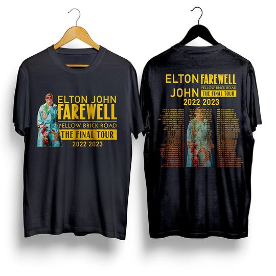 Discover Elton Tour 2023 Unisex John Shirt, Farewell Yellow Brick Road