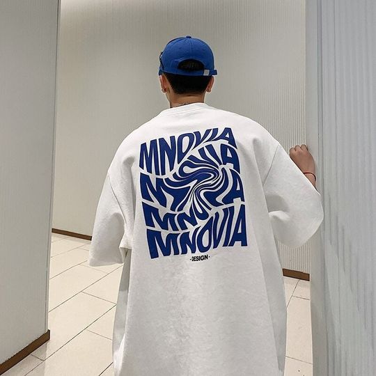 Discover oversized, back print graphic tee, loose streetwear t-shirt