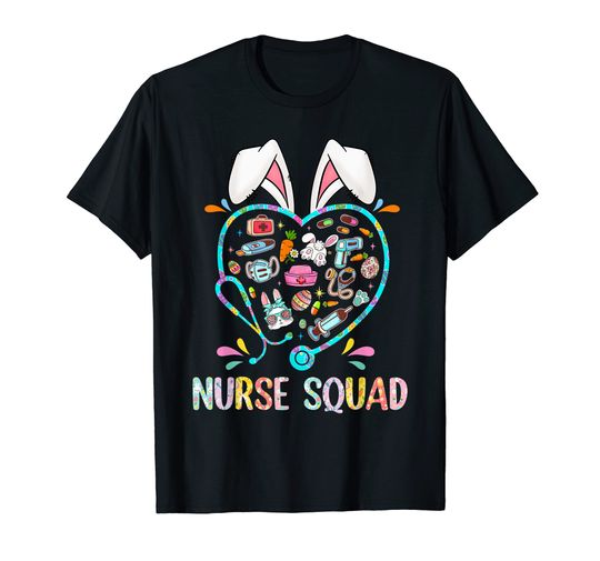 Discover Easter Nurse Squad Bunny Stethoscope Heart Nurse Easter T-Shirt