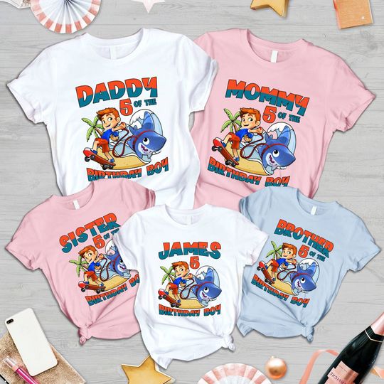 Discover Sharkdog Birthday Party Theme Shirt