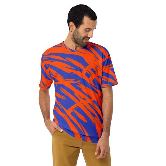 Discover Blue and Orange Rave Abstract 3D T-Shirt