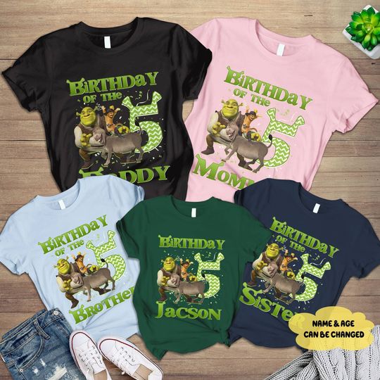 Discover Shrek Family Birthday T-Shirt