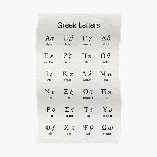 Discover Greek letters Premium Matte Vertical Poster