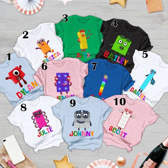 Discover Custom Numberblocks T-Shirt, Numberblocks Birthday Shirt