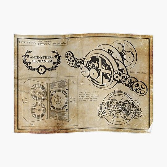 Discover Antikythera Mechanism - plans Premium Matte Vertical Poster