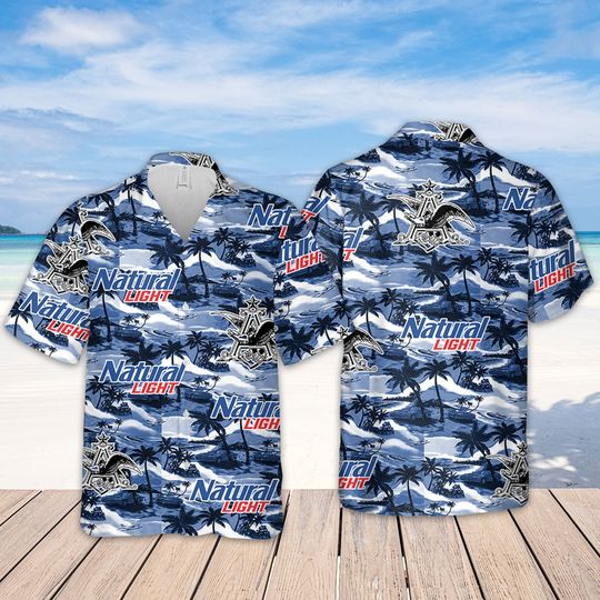 Discover Natural Light Hawaiian Sea Island Pattern hawaiian shirt, hawaii beer Loves Shirt