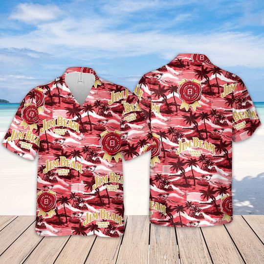 Discover Jim Beam Hawaiian Sea Island Pattern hawaiian shirt, hawaii beer Loves Shirt