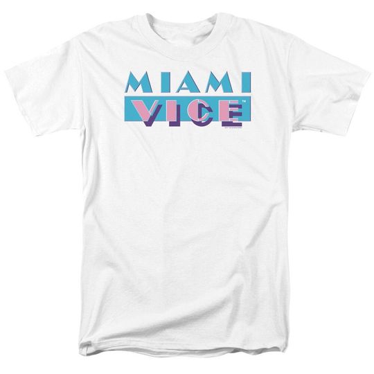Discover Miami Vice Logo Adult White Shirts