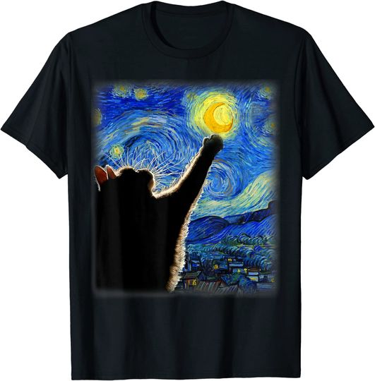 Discover Starry Night Cat Lover T-Shirt