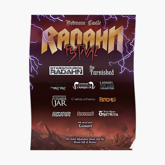 Discover Elden Ring Radahn Festival Poster Premium Matte Vertical Poster