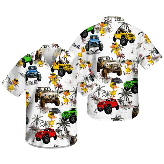 Discover Duck Jeep Tropical Hawaiian Shirt
