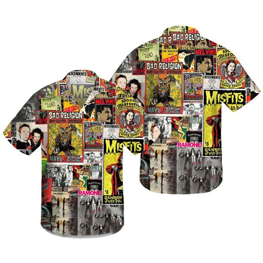 Discover Punk Rock Collage Hawaiian Shirt