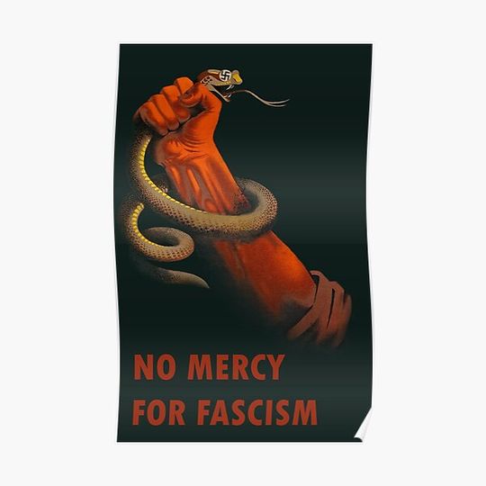 Discover No Mercy for Fascism - Anti-Fascist Art Premium Matte Vertical Poster